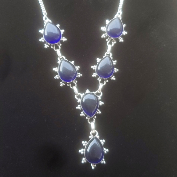 New Iolite 925 Silver Necklace. - Picture 1 of 10